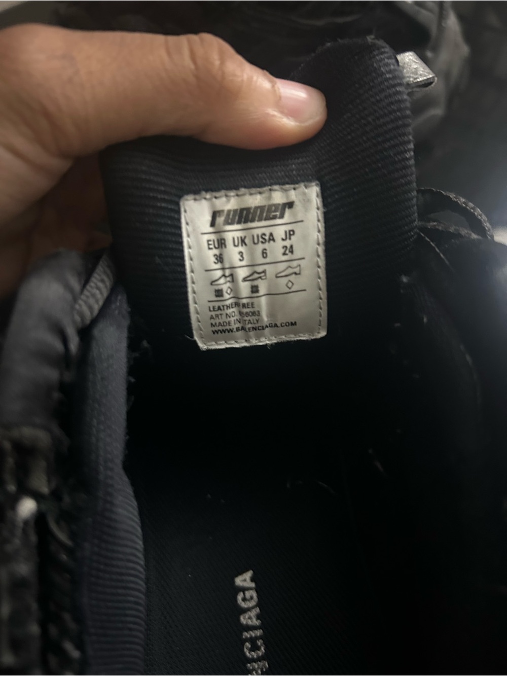 Balenciaga Black Chunky Mesh Leather Sneakers - Picture 4 of 4